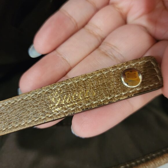 Vintage Gucci Abbey D Ring Suede Shoulder Monogram Tote Bag - Picture 9 of 13